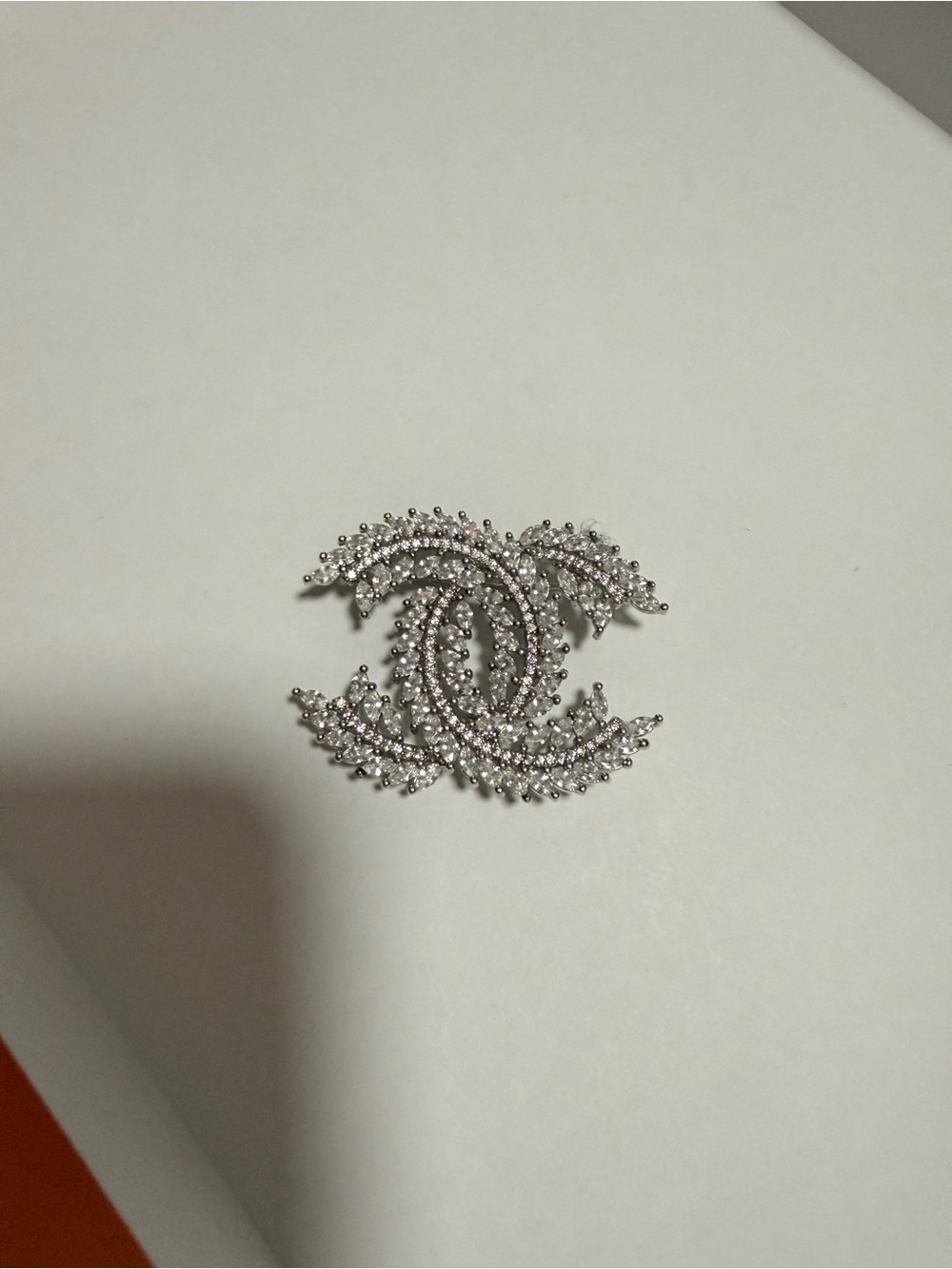 Crystal Double-C Brooch